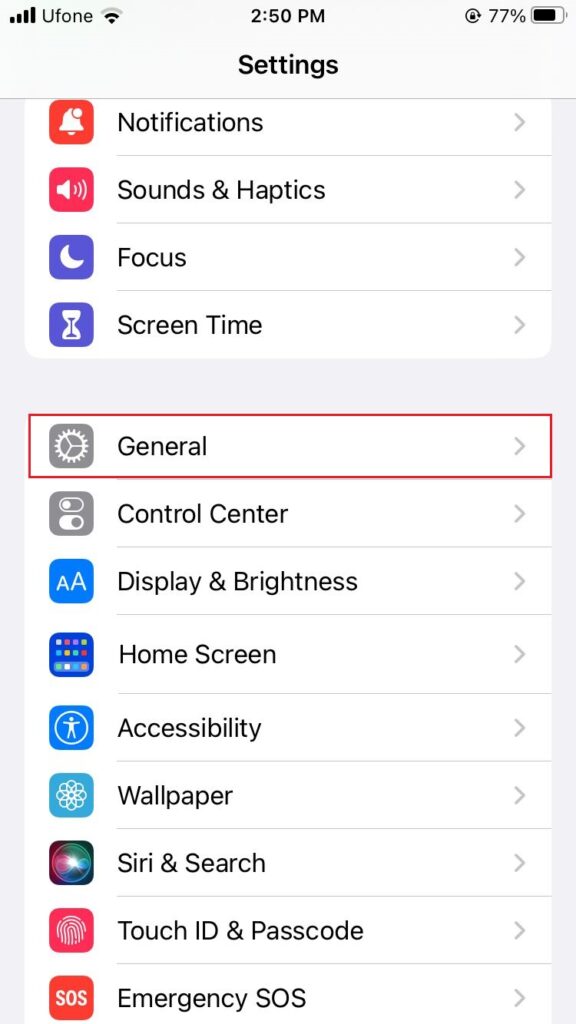 iphone general settings