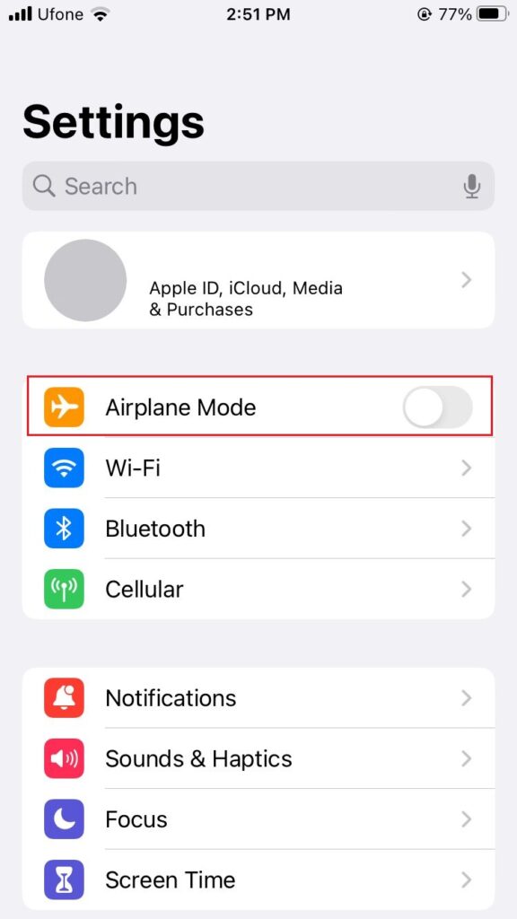 iphone airplane mode