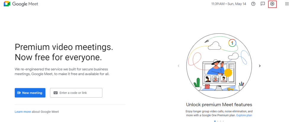 google meet settings